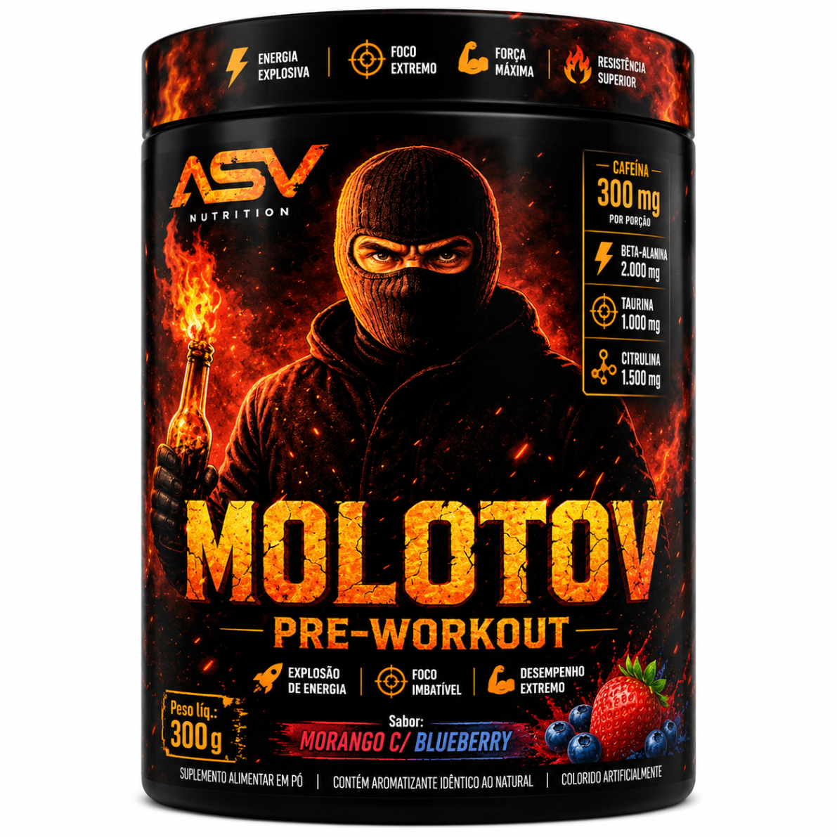 Molotov Morango com Blueberry — Pré-Treino Imperium Suplementos